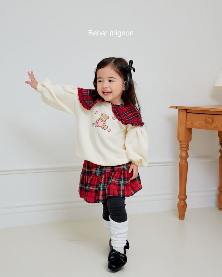 Babar Mignon - Korean Children Fashion - #Kfashion4kids - Check Cancan Skirt Leggings - 11