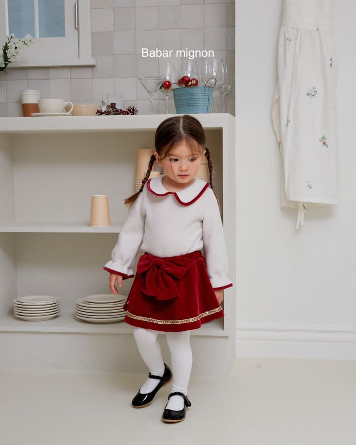 Babar Mignon - Korean Children Fashion - #childofig - Ribbon Rib Skirt - 10