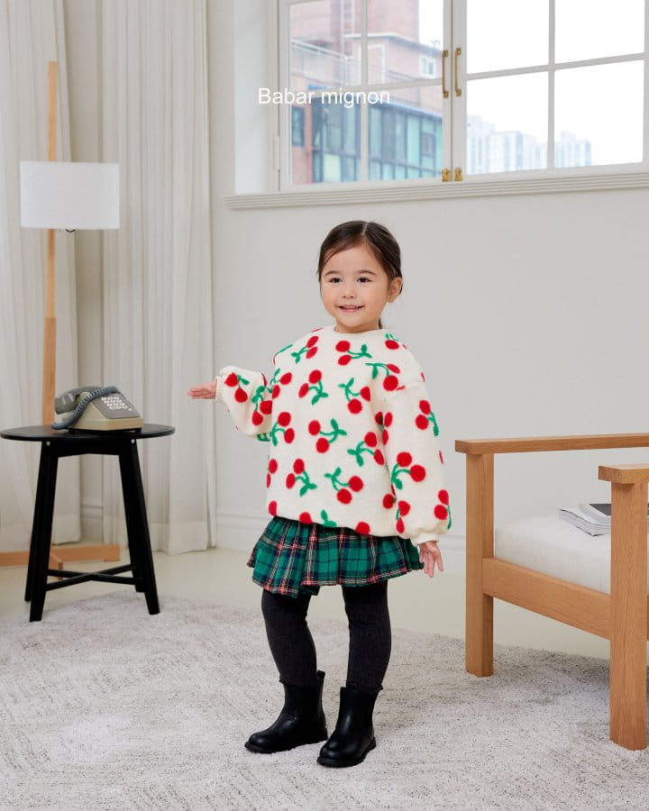 Babar Mignon - Korean Children Fashion - #childofig - Check Cancan Skirt Leggings - 4