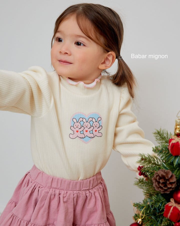 Babar Mignon - Korean Children Fashion - #childrensboutique - Three Friends Rib Tee