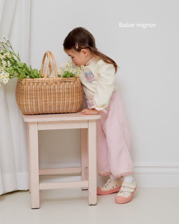Babar Mignon - Korean Children Fashion - #designkidswear - Rib Lace Pants - 3