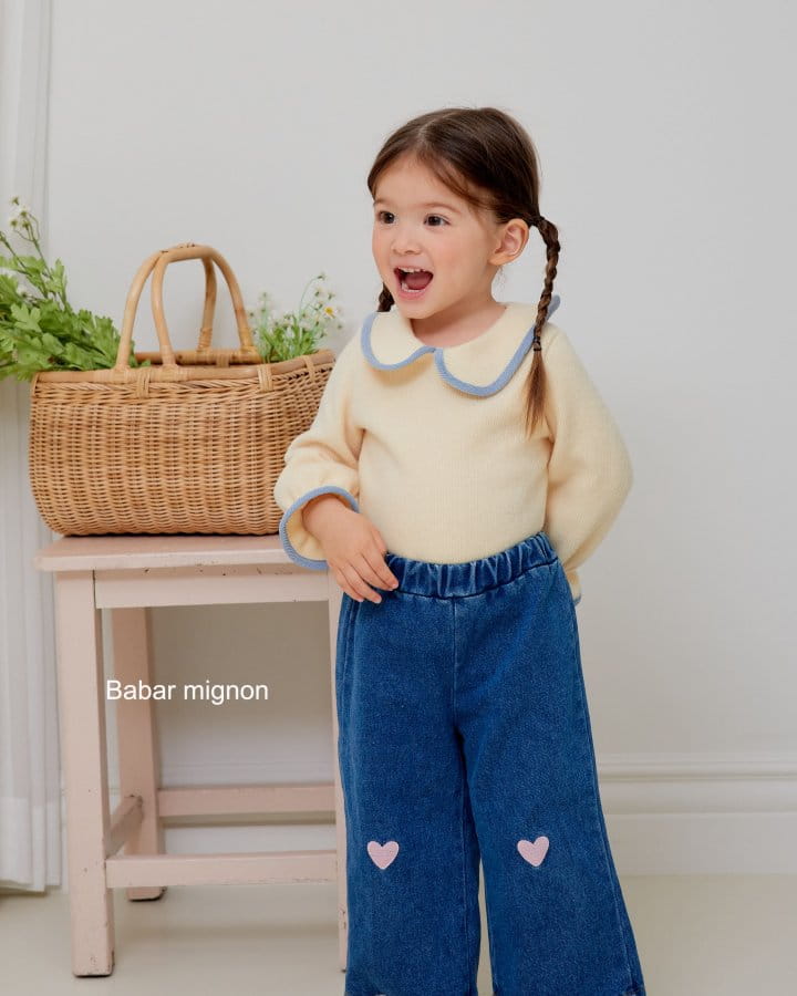 Babar Mignon - Korean Children Fashion - #discoveringself - Denim Heart Pants - 12