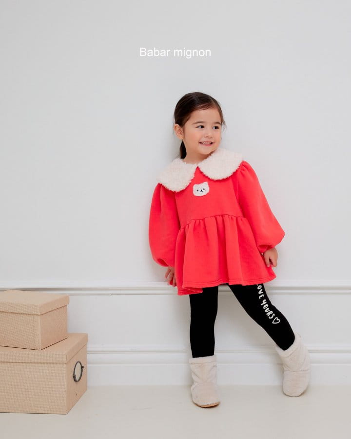 Babar Mignon - Korean Children Fashion - #fashionkids - Lettering Leggings - 10