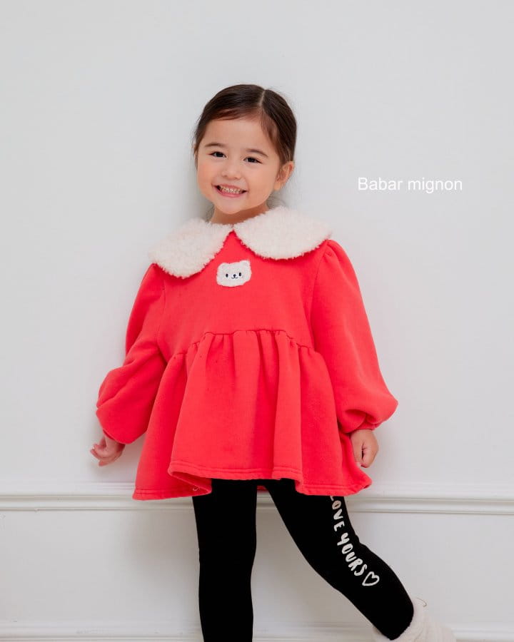 Babar Mignon - Korean Children Fashion - #kidsshorts - Lettering Leggings - 11