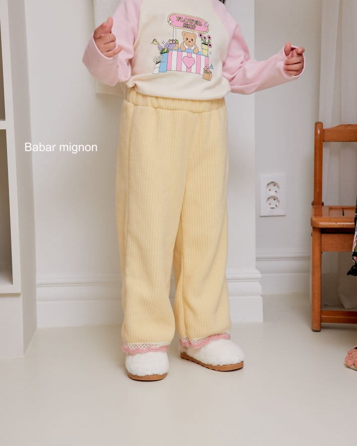 Babar Mignon - Korean Children Fashion - #kidsshorts - Rib Lace Pants - 6