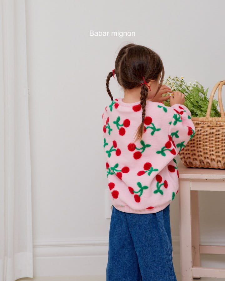Babar Mignon - Korean Children Fashion - #kidsshorts - Big Cherry Sweatshirt - 3