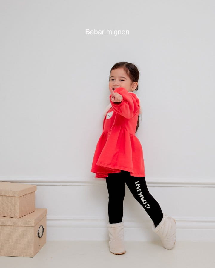Babar Mignon - Korean Children Fashion - #kidsstore - Lettering Leggings - 12