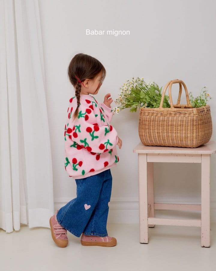 Babar Mignon - Korean Children Fashion - #kidsshorts - Big Cherry Sweatshirt - 4
