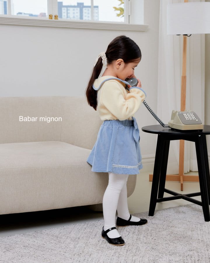 Babar Mignon - Korean Children Fashion - #kidsstore - Ribbon Rib Skirt - 4