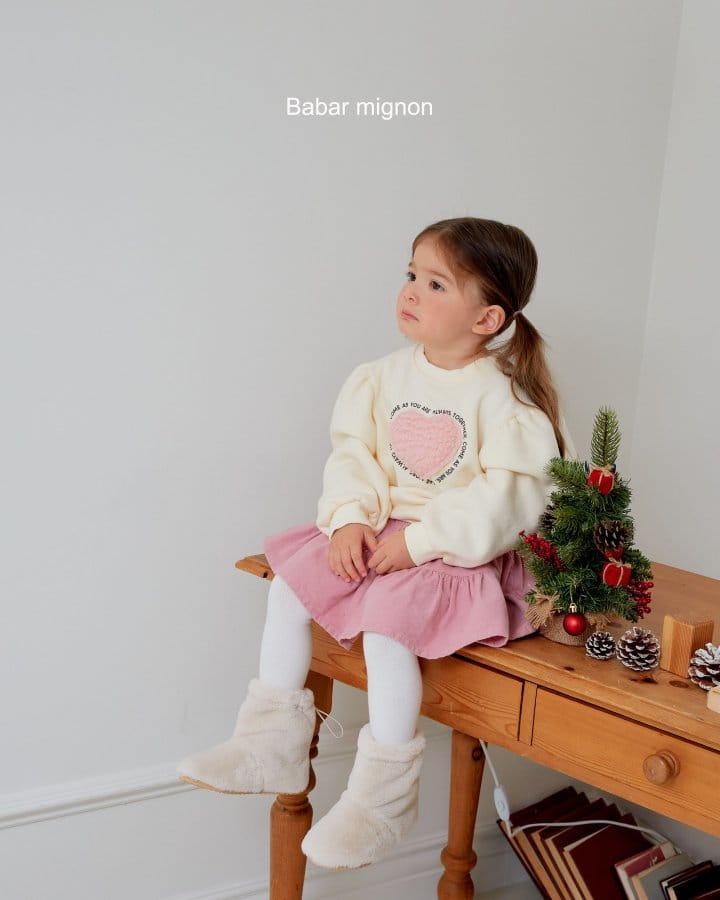 Babar Mignon - Korean Children Fashion - #kidzfashiontrend - Bbosong Heart Sweatshirt