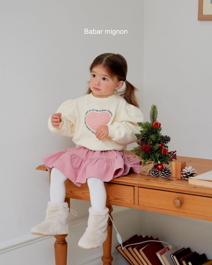 Babar Mignon - Korean Children Fashion - #littlefashionista - Bbosong Heart Sweatshirt - 3