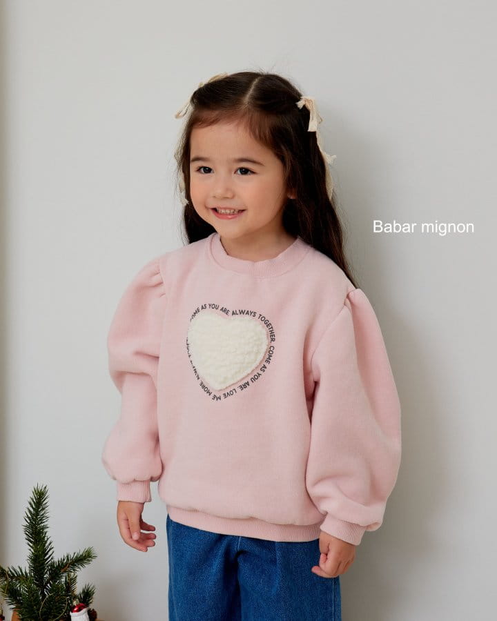 Babar Mignon - Korean Children Fashion - #littlefashionista - Bbosong Heart Sweatshirt - 4