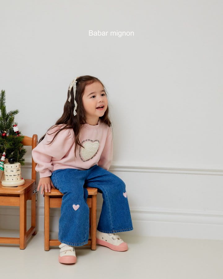 Babar Mignon - Korean Children Fashion - #todddlerfashion - Bbosong Heart Sweatshirt - 7