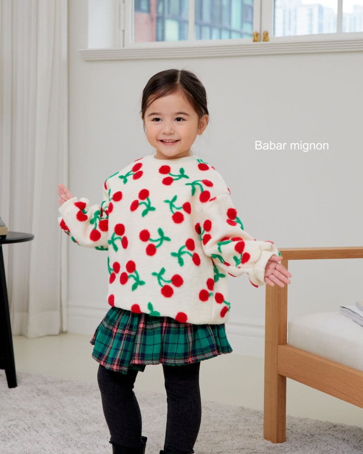 Babar Mignon - Korean Children Fashion - #toddlerclothing - Big Cherry Sweatshirt - 12
