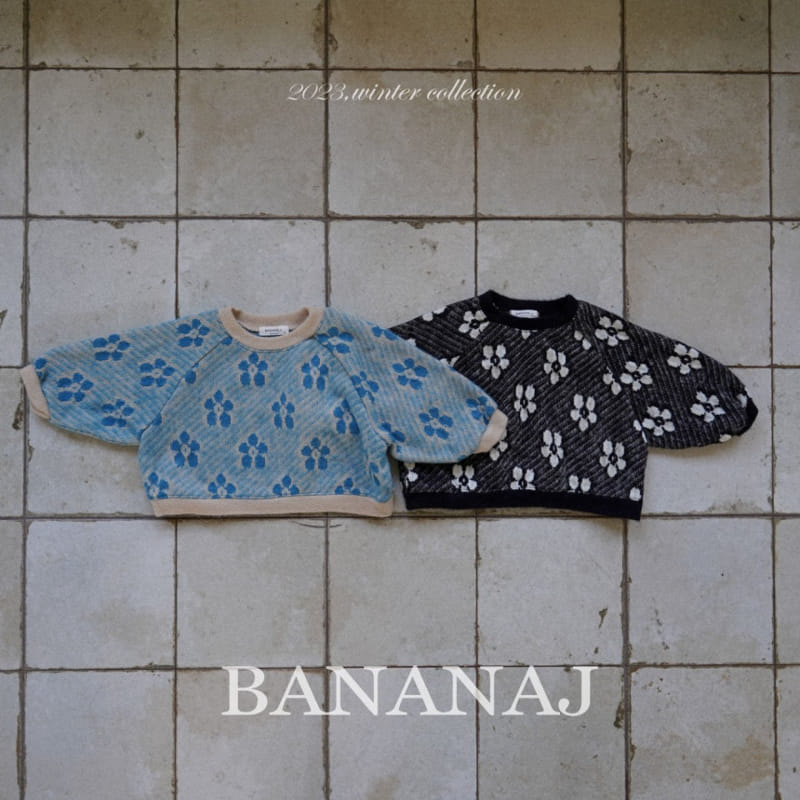 Banana J - Korean Children Fashion - #todddlerfashion - Flower Knit Sweatshirt
