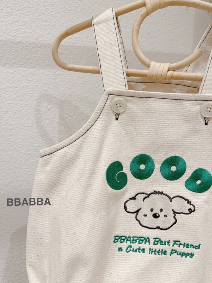 Bbabba - Korean Baby Fashion - #babyboutique - Good Puppy Embroidery Dungarees - 8