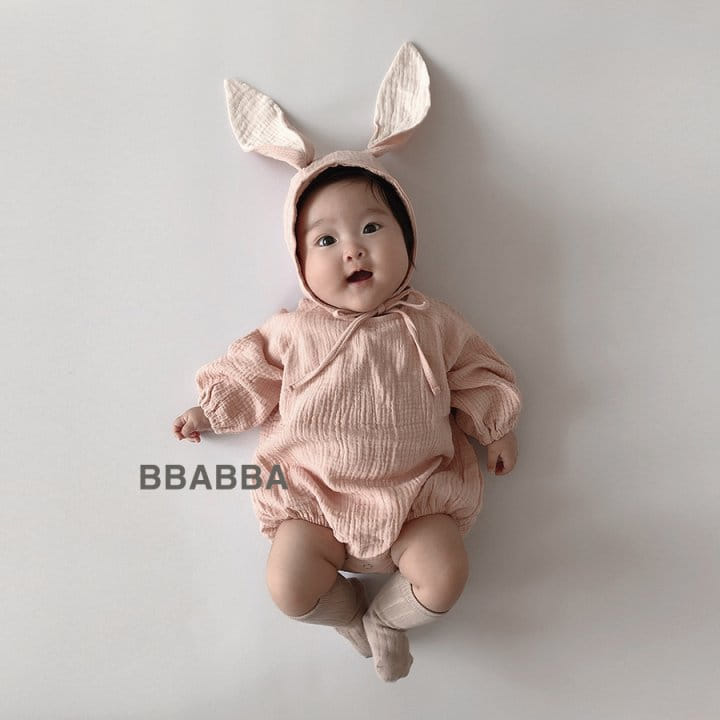 Bbabba - Korean Baby Fashion - #babyboutique - Rabbit Bodysuit Bonnet Set - 10