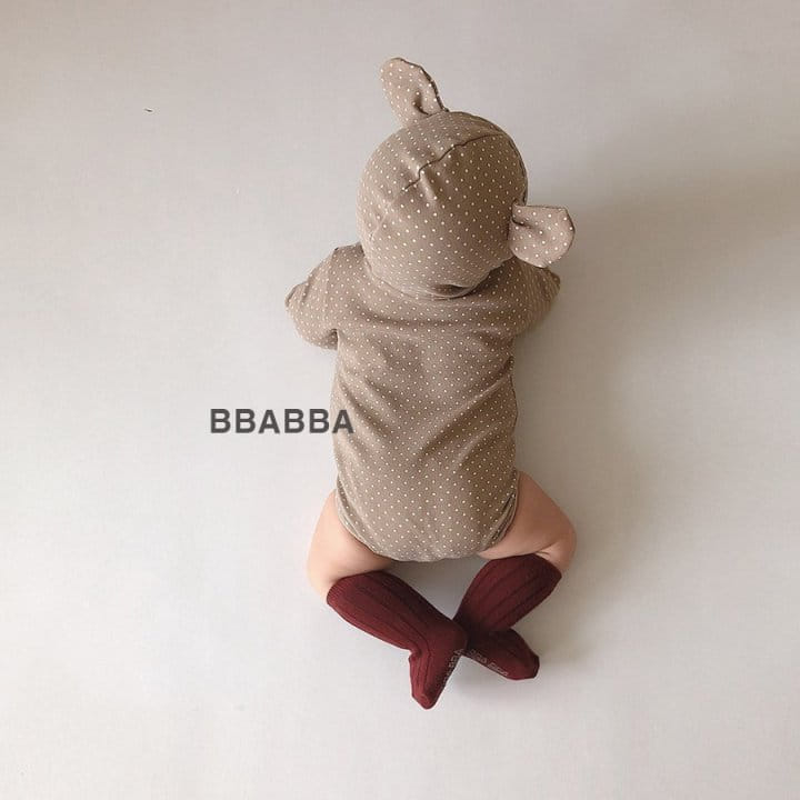 Bbabba - Korean Baby Fashion - #babyboutique - Dot Bear Bonnet Bodysuit Set - 6