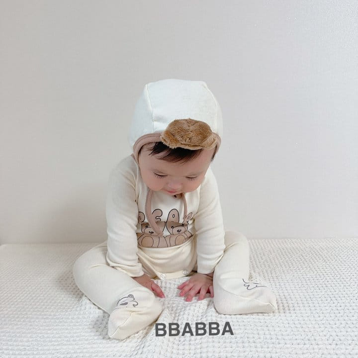 Bbabba - Korean Baby Fashion - #smilingbaby - Bear bonnet Set - 4