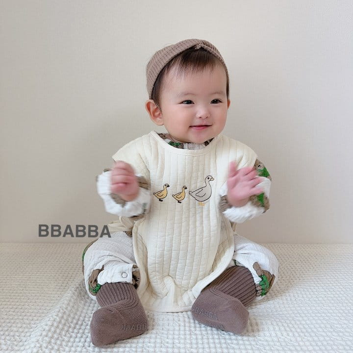 Bbabba - Korean Baby Fashion - #babyboutiqueclothing - Quilted Embroidery Sleep Vest - 5