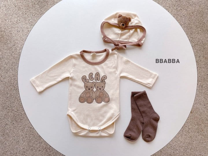 Bbabba - Korean Baby Fashion - #babyclothing - Bear bonnet Set - 6