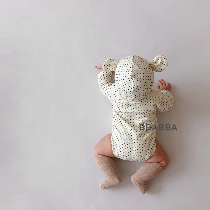 Bbabba - Korean Baby Fashion - #babyfever - Dot Bear Bonnet Bodysuit Set - 10