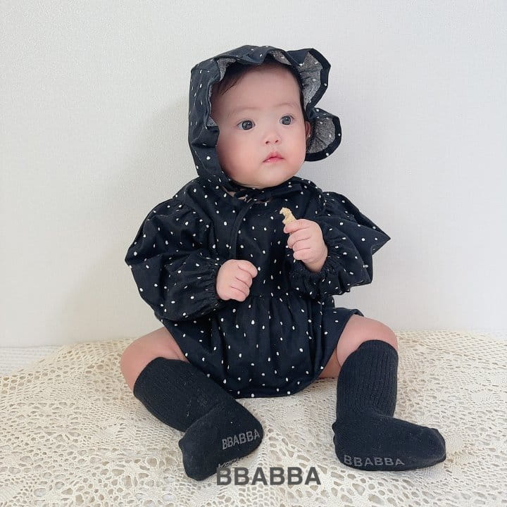 Bbabba - Korean Baby Fashion - #babyfever - Fleece Dot Long Body Suit - 2