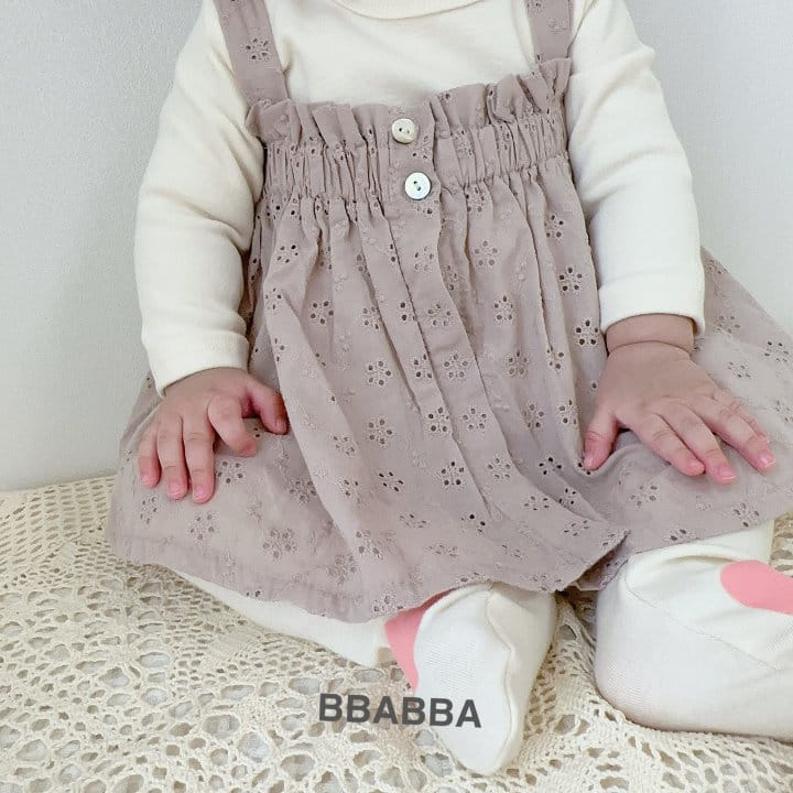 Bbabba - Korean Baby Fashion - #babygirlfashion - Punching Lace one-piece - 5