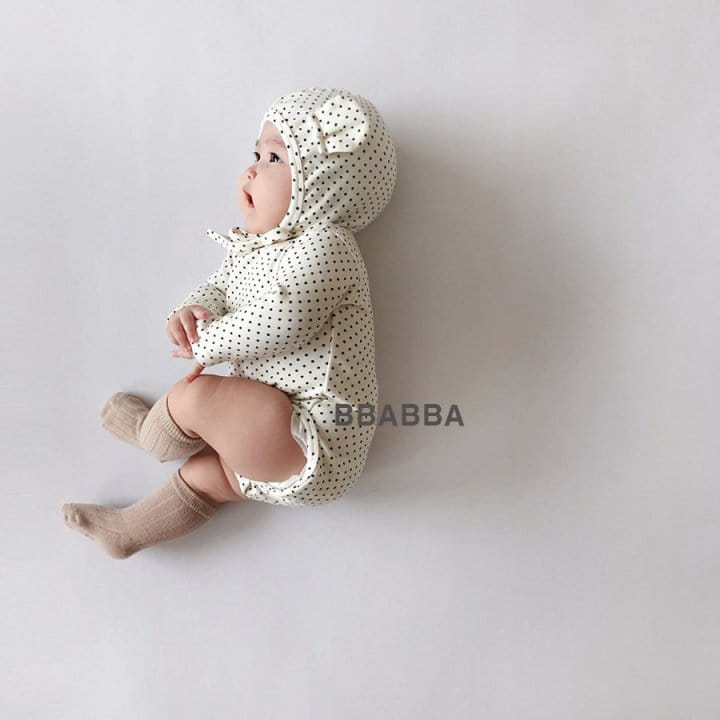 Bbabba - Korean Baby Fashion - #babygirlfashion - Dot Bear Bonnet Bodysuit Set - 11