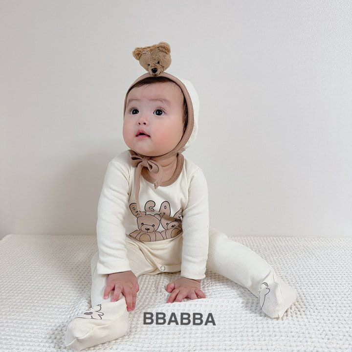 Bbabba - Korean Baby Fashion - #babygirlfashion - Bear bonnet Set - 9