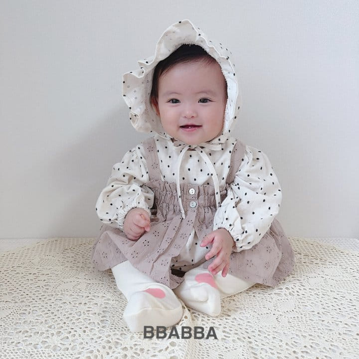 Bbabba - Korean Baby Fashion - #babylifestyle - Punching Lace one-piece - 6