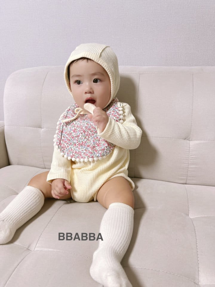 Bbabba - Korean Baby Fashion - #babylifestyle - Butter Waffle Bonnet Bodysuit Set - 8