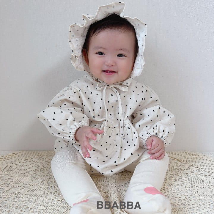 Bbabba - Korean Baby Fashion - #babygirlfashion - Fleece Dot Long Body Suit - 4