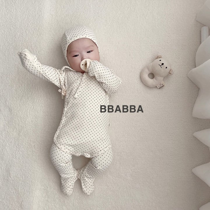 Bbabba - Korean Baby Fashion - #babyoninstagram - Bennet Dot Bodysuit Leggings Bonnet Set - 3