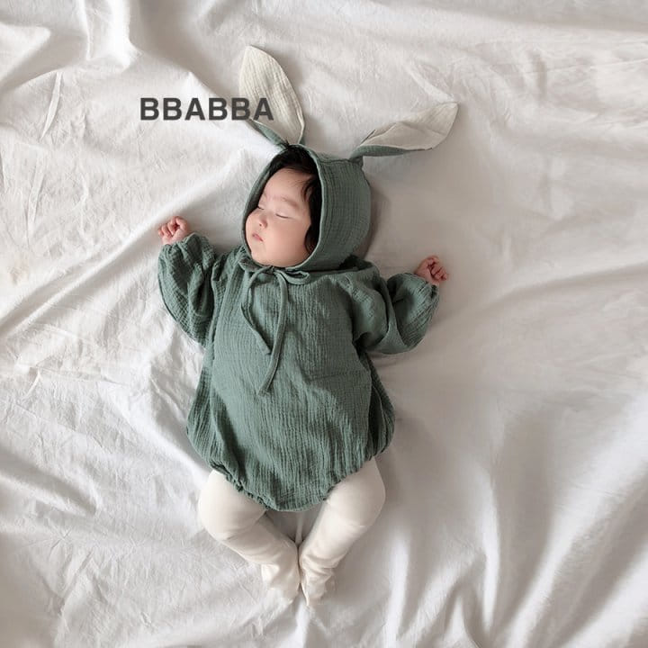 Bbabba - Korean Baby Fashion - #babyoninstagram - Rabbit Bodysuit Bonnet Set - 2