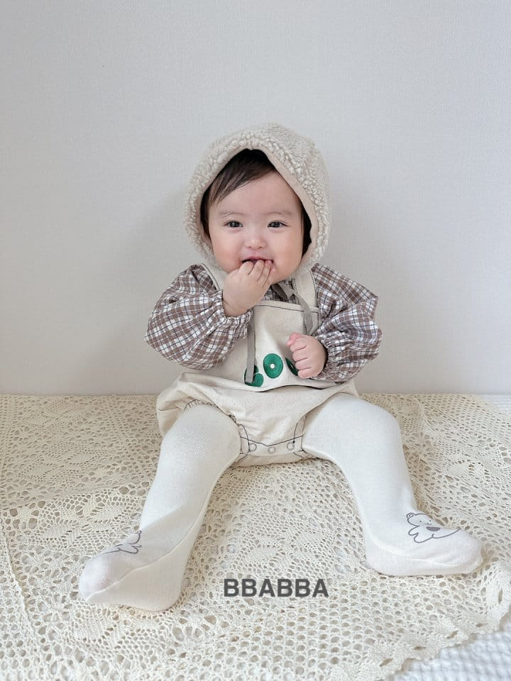 Bbabba - Korean Baby Fashion - #babyootd - Good Puppy Embroidery Dungarees