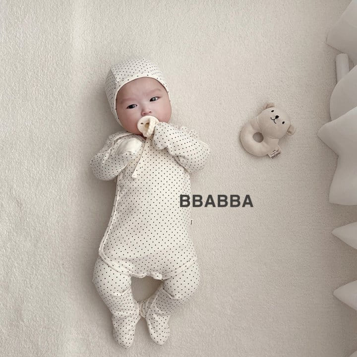 Bbabba - Korean Baby Fashion - #babyoninstagram - Bennet Dot Bodysuit Leggings Bonnet Set - 4