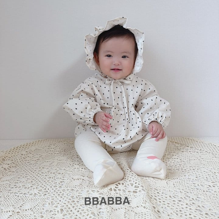 Bbabba - Korean Baby Fashion - #babyootd - Fleece Dot Long Body Suit - 6