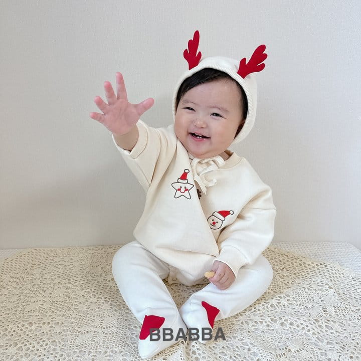 Bbabba - Korean Baby Fashion - #babyootd - Santa Nara Embroidery Body Suit - 3
