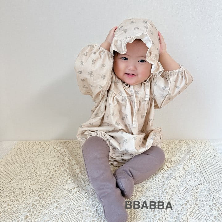 Bbabba - Korean Baby Fashion - #babyootd - Dia Rib Body Suit Bonnet Set - 2