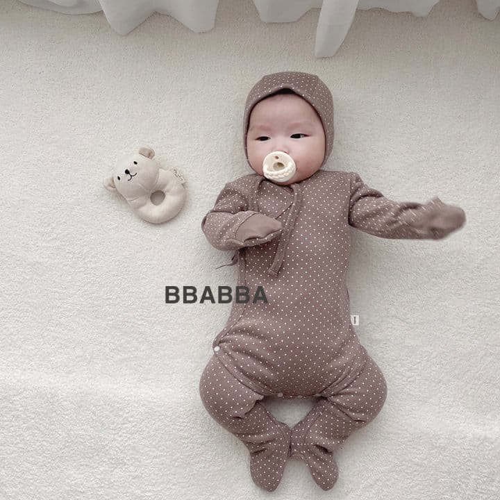 Bbabba - Korean Baby Fashion - #babyoutfit - Bennet Dot Bodysuit Leggings Bonnet Set - 5