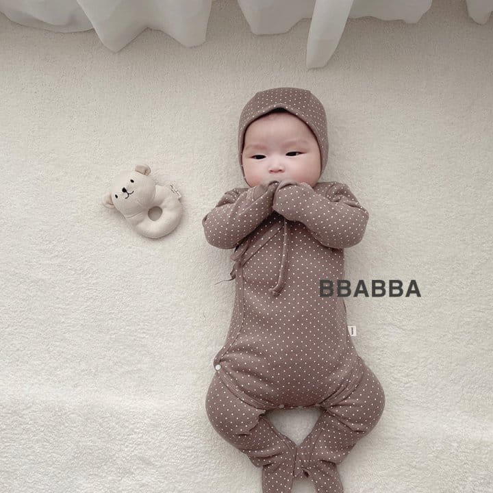 Bbabba - Korean Baby Fashion - #babyoutfit - Bennet Dot Bodysuit Leggings Bonnet Set - 6