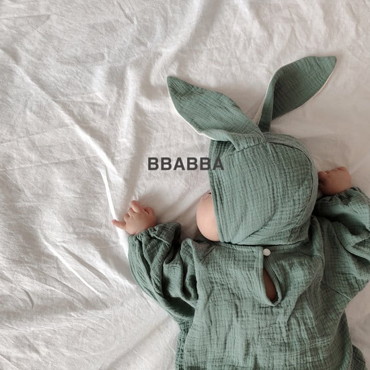 Bbabba - Korean Baby Fashion - #babyootd - Rabbit Bodysuit Bonnet Set - 4