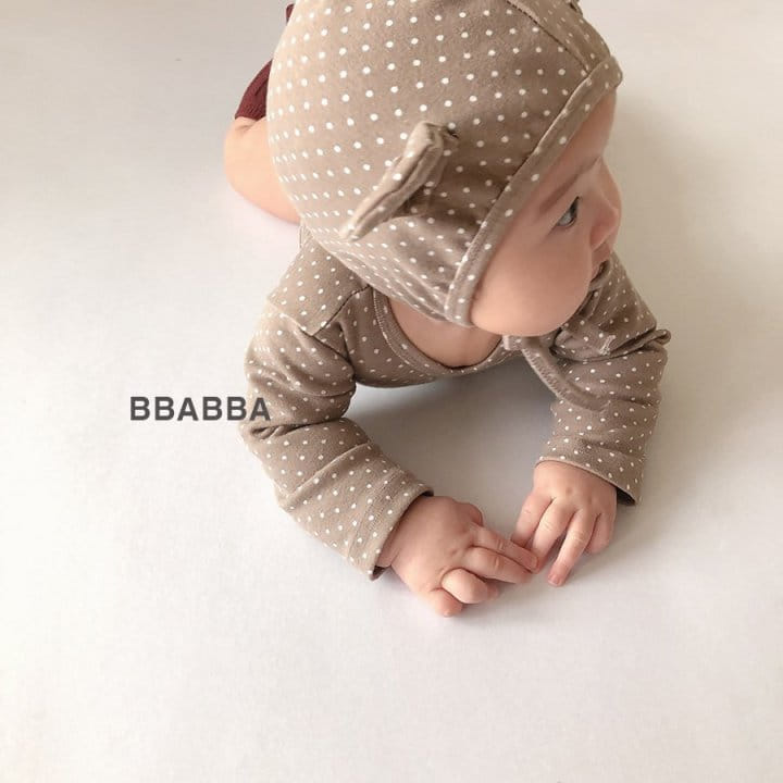 Bbabba - Korean Baby Fashion - #babyoutfit - Dot Bear Bonnet Bodysuit Set