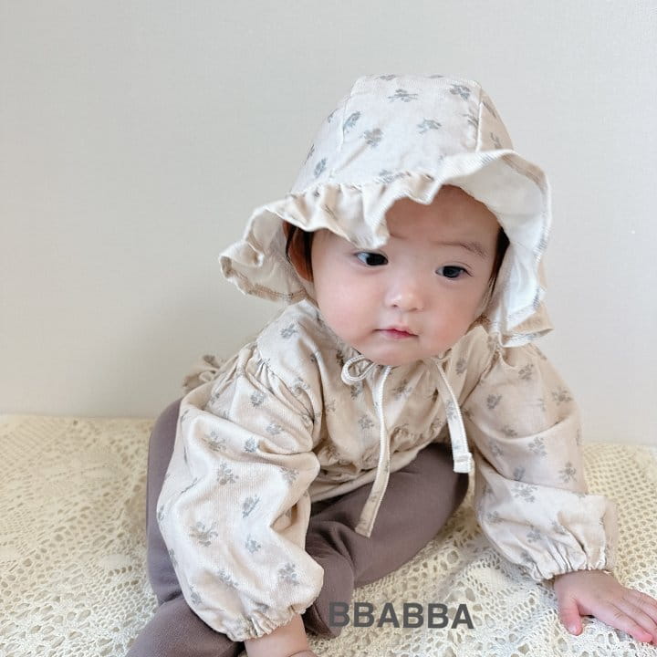 Bbabba - Korean Baby Fashion - #babyoutfit - Dia Rib Body Suit Bonnet Set - 3