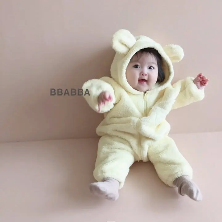 Bbabba - Korean Baby Fashion - #babyoutfit - Cozy Bear Body Suit - 3