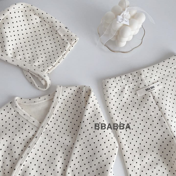 Bbabba - Korean Baby Fashion - #onlinebabyboutique - Bennet Dot Bodysuit Leggings Bonnet Set - 8
