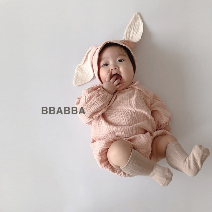 Bbabba - Korean Baby Fashion - #onlinebabyboutique - Rabbit Bodysuit Bonnet Set - 7