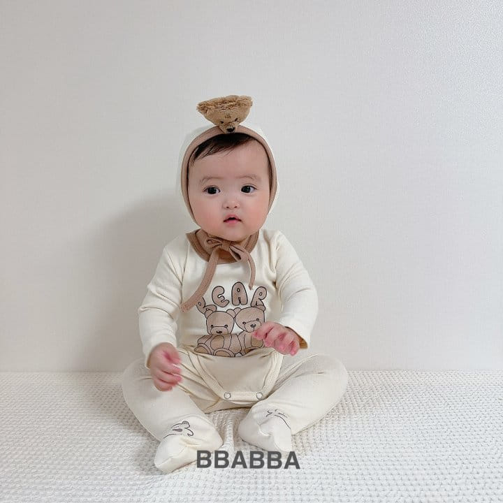 Bbabba - Korean Baby Fashion - #onlinebabyboutique - Bear bonnet Set