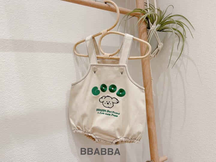 Bbabba - Korean Baby Fashion - #onlinebabyshop - Good Puppy Embroidery Dungarees - 6